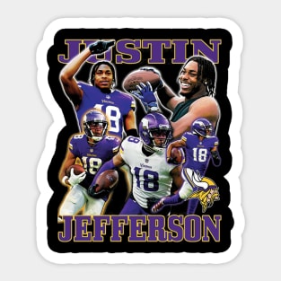 Justin Jefferson Retro Collage Sticker